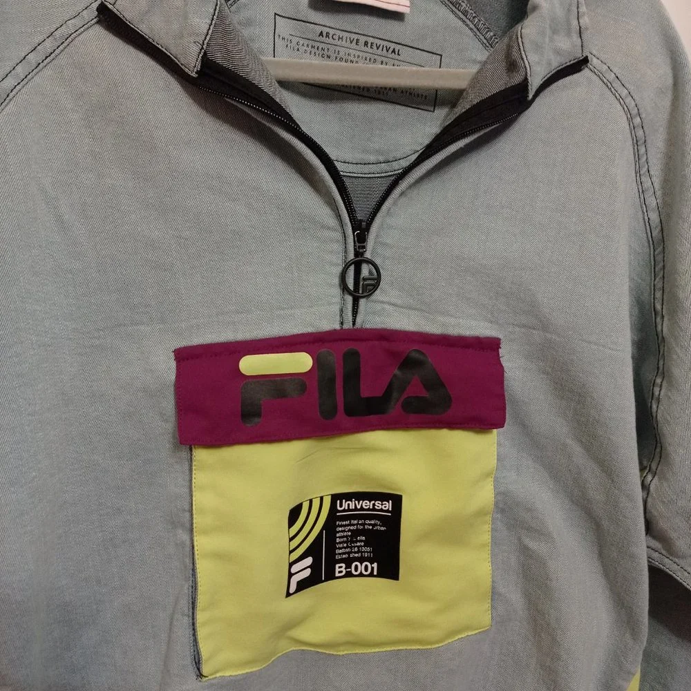 Fila - UO Pullover Doug Denim Jacket Mens Large - Archive Revival